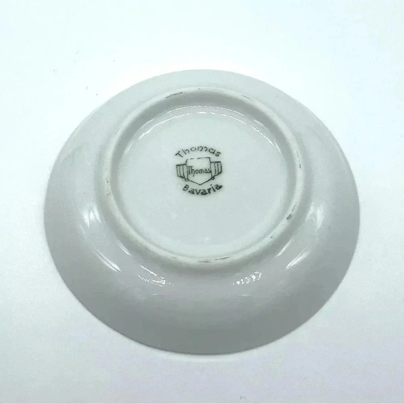 THOMAS BAVARIA Yellow & Orange Flowers w/ Gold Trim Porcelain Trinket Dish 3" - Picture 3 of 5